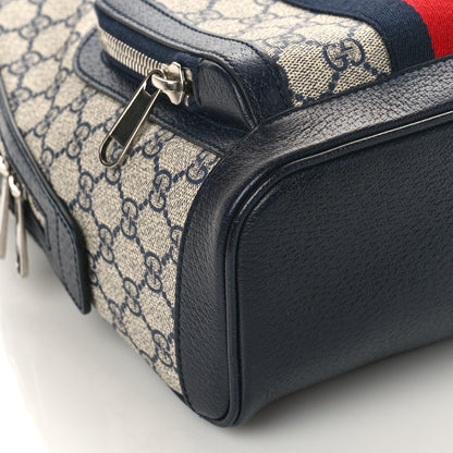 Gucci GG Supreme Monogram Textured Dollar Calfskin Web Small Ophidia Day Backpack Beige Blue Black 7 of 8