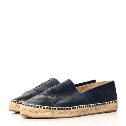 Chanel Lambskin CC Espadrilles 41 Navy Black 3 of 8