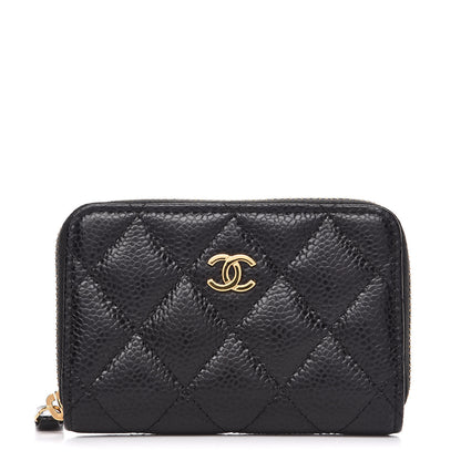 Chanel Caviar Quilted Zip Coin Purse Black 1 of 11