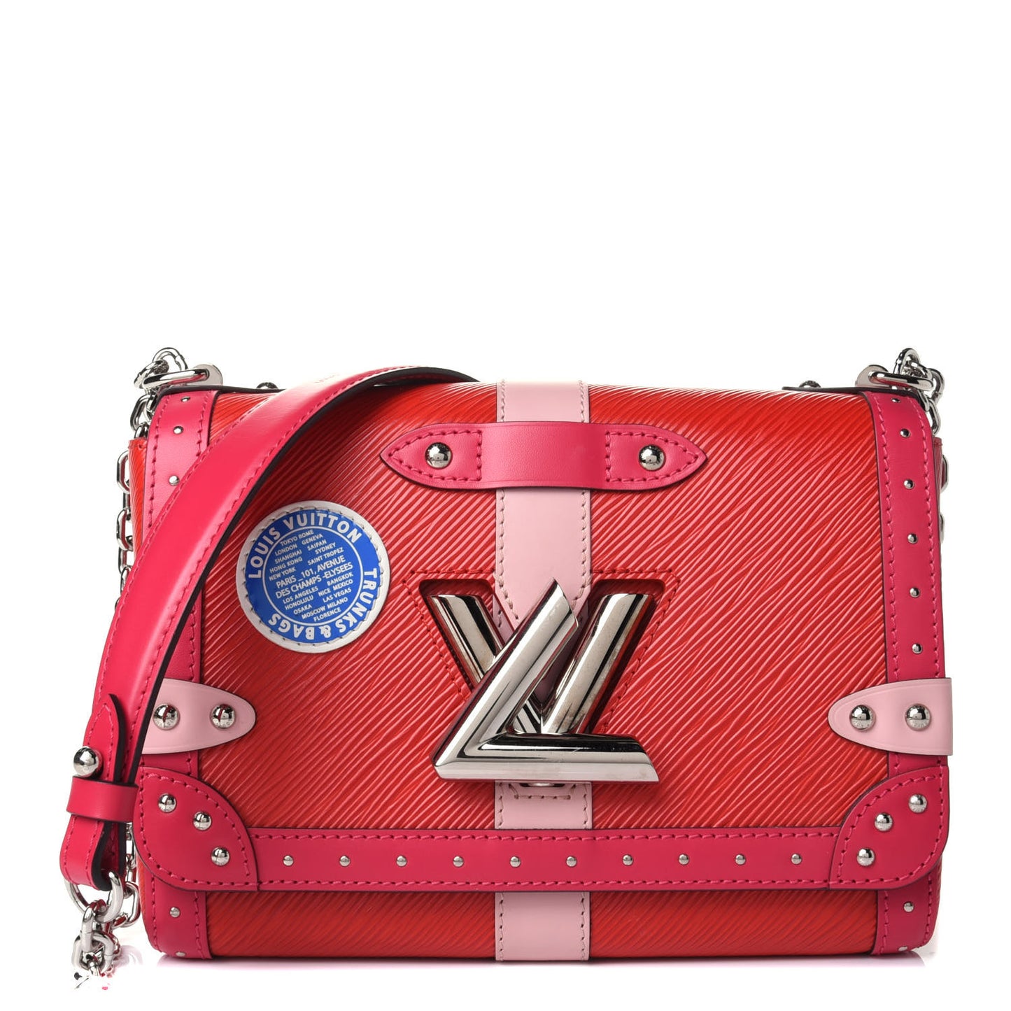 Epi Complice Trunks and Bags Twist Shoulder Bag MM Coquelicot