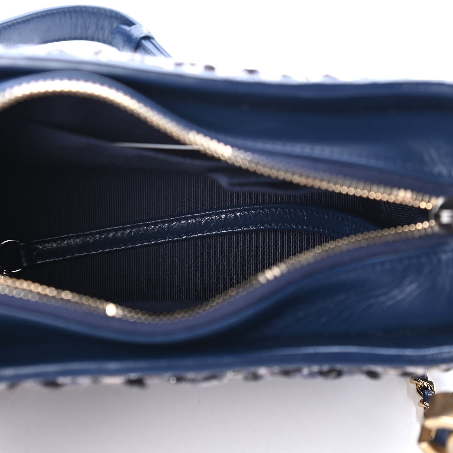 Chanel Tweed Calfskin Small Gabrielle Hobo Blue 4 of 4