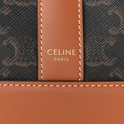 Celine Triomphe Canvas Calfskin Small Bucket Bag Tan 6 of 10