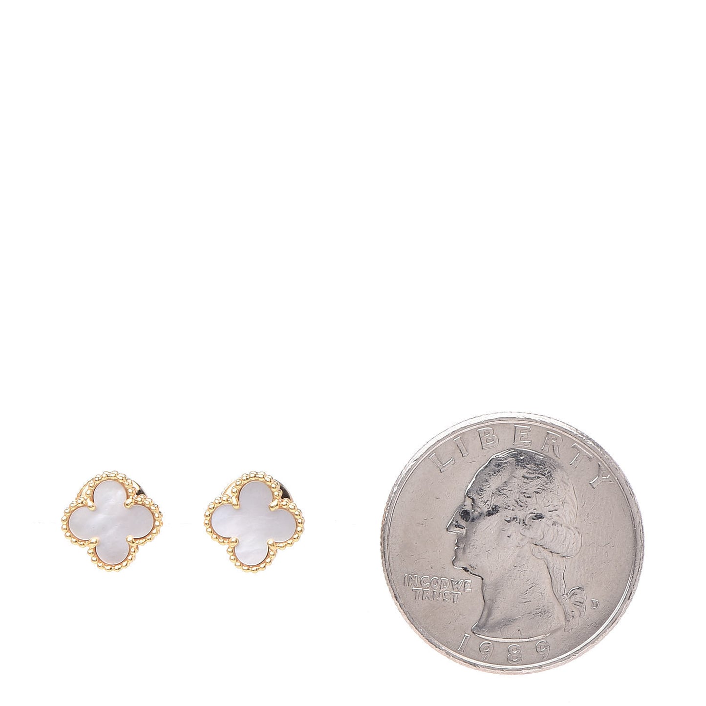 18K Yellow Gold Mother of Pearl Sweet Alhambra Earrings