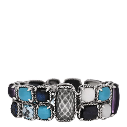 David Yurman Sterling Silver Multi Gemstone Chatelaine Mosaic Bracelet 2 of 3