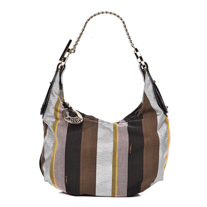 Fendi Pequin Small Chef Chain Hobo Multicolor Rosa Black 1 of 10