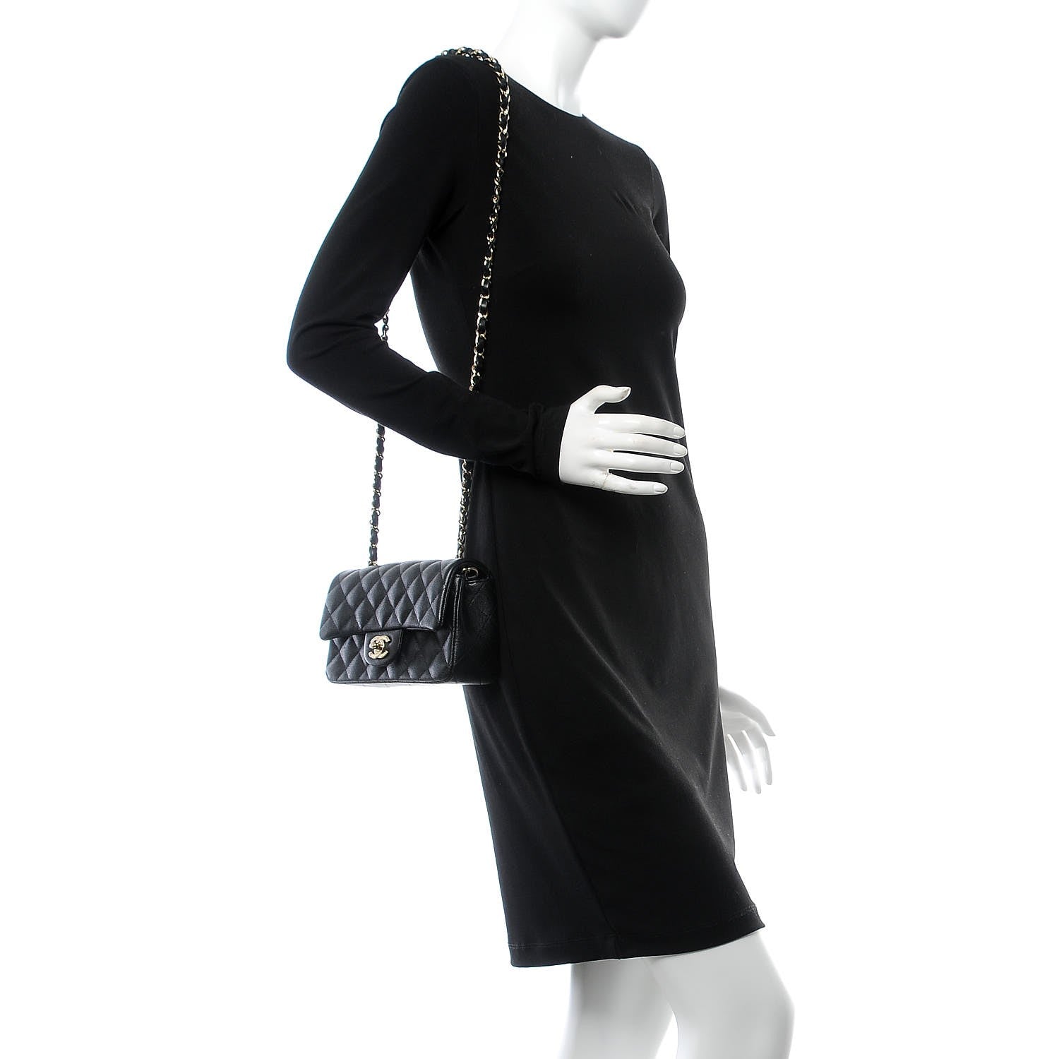 Chanel Caviar Quilted Mini Rectangular Flap Black 2 of 8