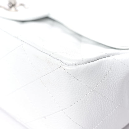 Chanel Caviar Quilted Jumbo Single Flap White 9 of 14