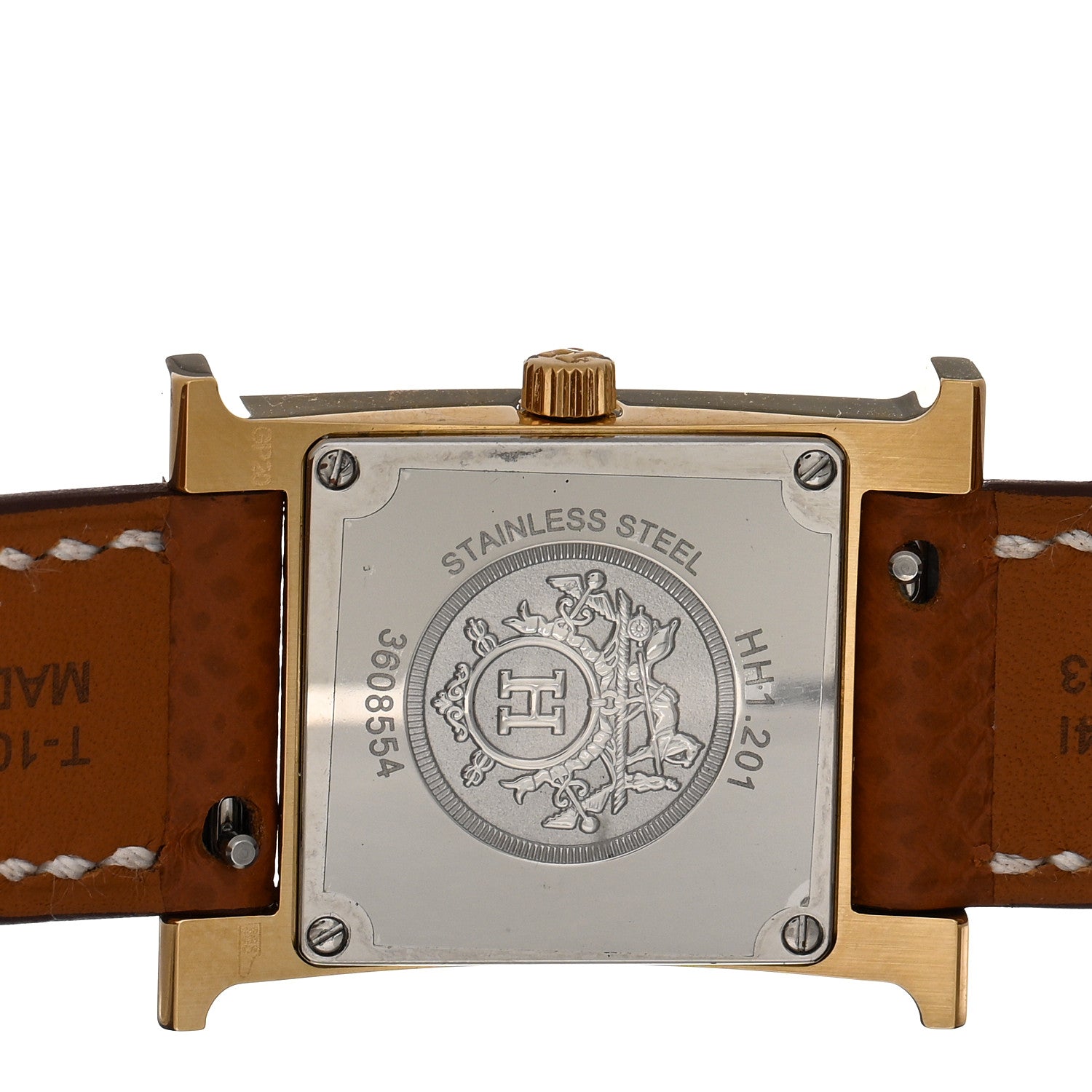 Hermes Stainless Steel Epsom 21mm Heure H Hour Quartz Watch Gold 4 of 5