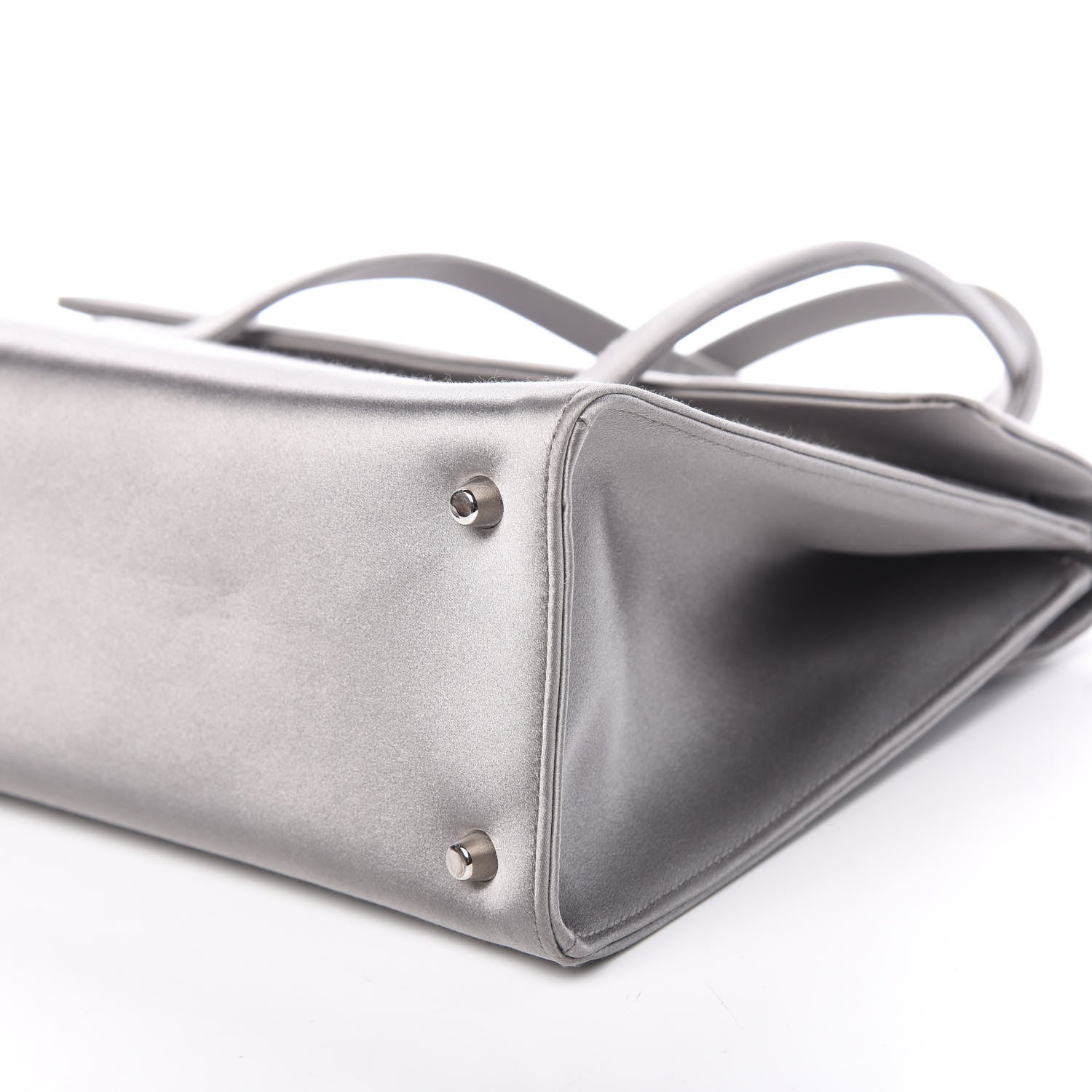 Prada Satin Flap Tote Grafite 8 of 12