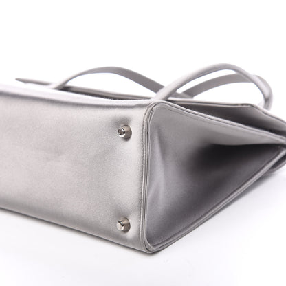 Prada Satin Flap Tote Grafite 8 of 12
