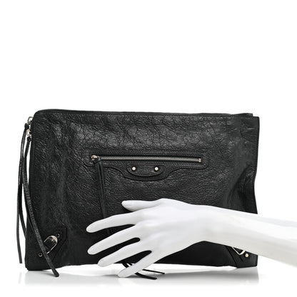 Balenciaga Agneau Classic Hardware Small Pouch Gris Fossile 2 of 8