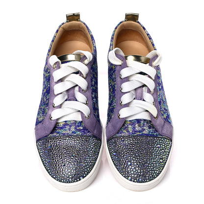Christian Louboutin Crystal Metallic Suede Woven Lurex Gondolastrass Sneakers 38 Version Digitale 5 of 13