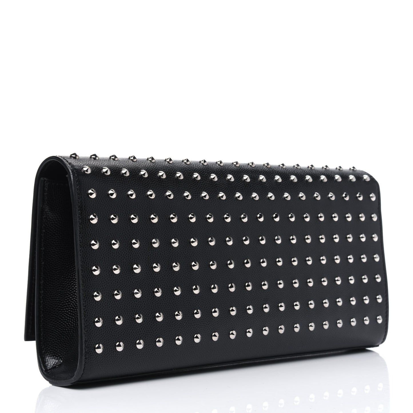 Grain De Poudre Classic Monogram Studded Clutch Black