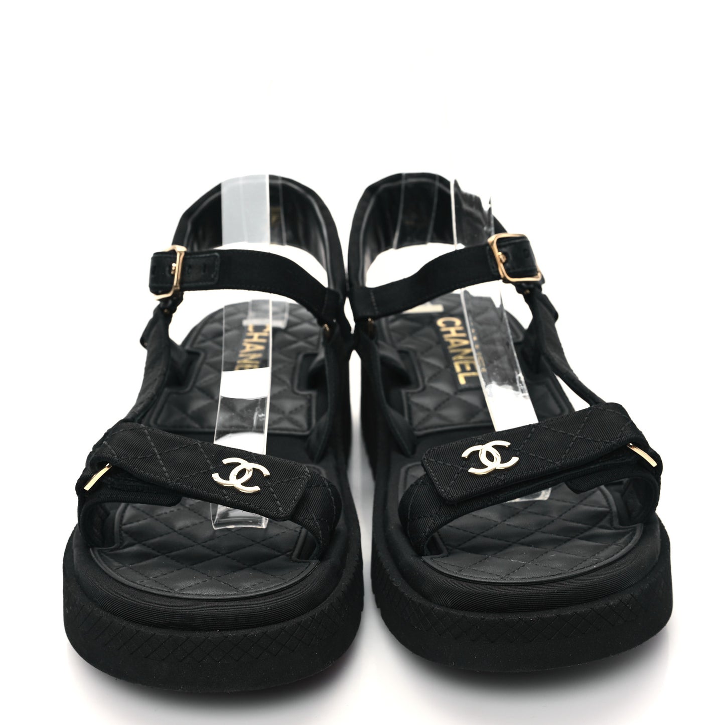 Grosgrain Logo Platform Sandals 41 Black