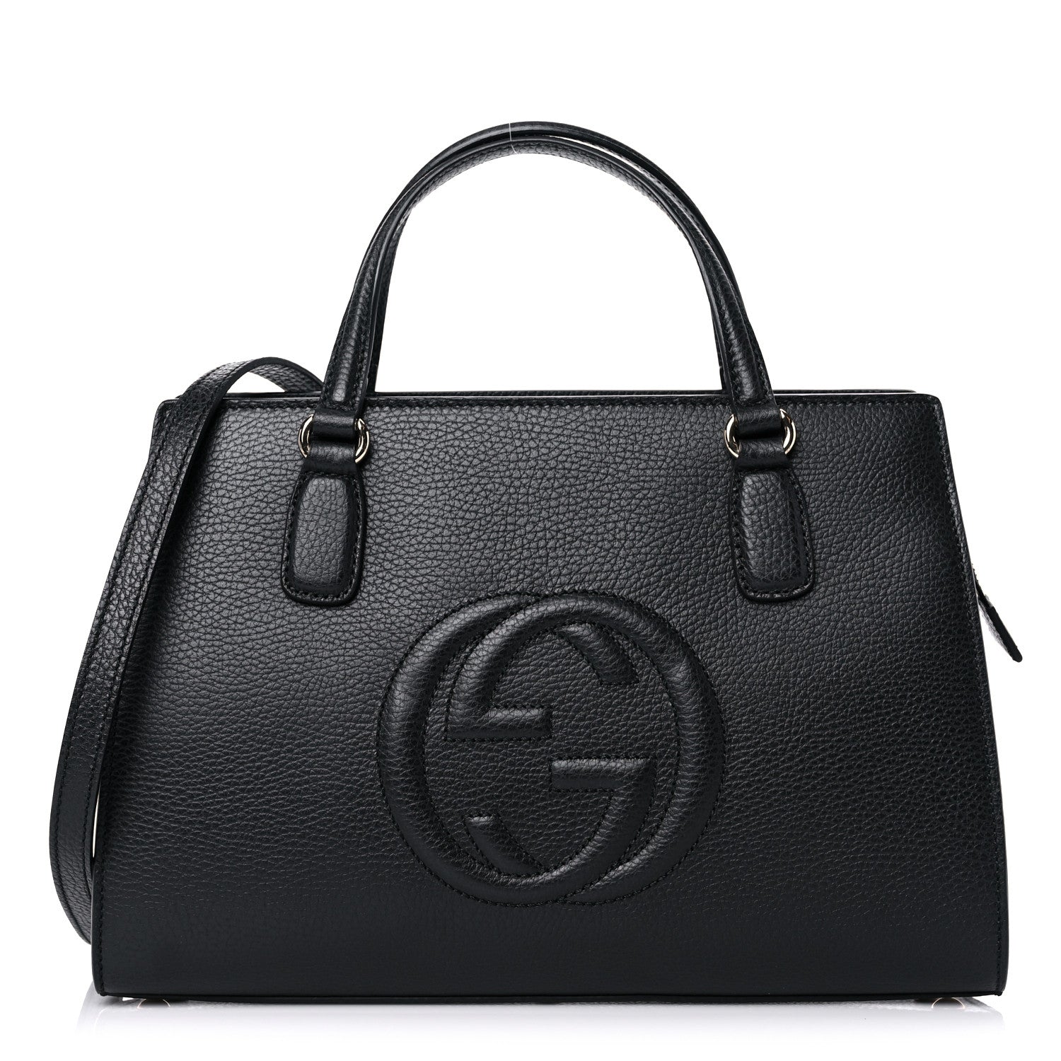 Gucci Pebbled Calfskin Medium Soho Top Handle Satchel Black 1 of 11