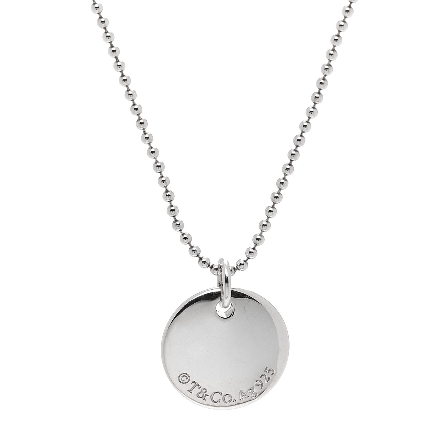 Tiffany Sterling Silver Letter L Disc Pendant Necklace 4 of 6