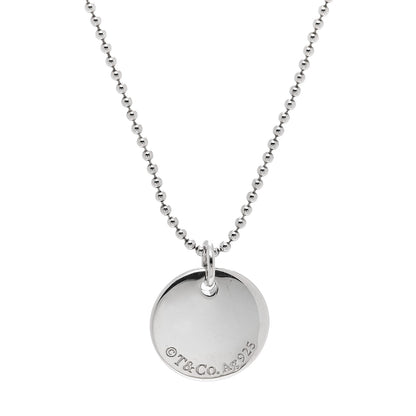 Tiffany Sterling Silver Letter L Disc Pendant Necklace 4 of 6