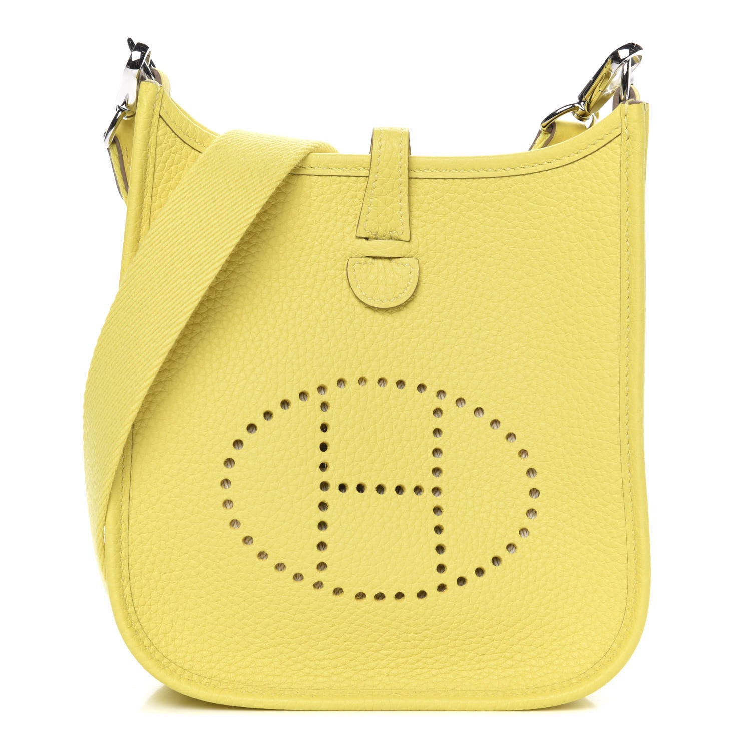 Hermes Taurillon Clemence Evelyne TPM Lime 1 of 8