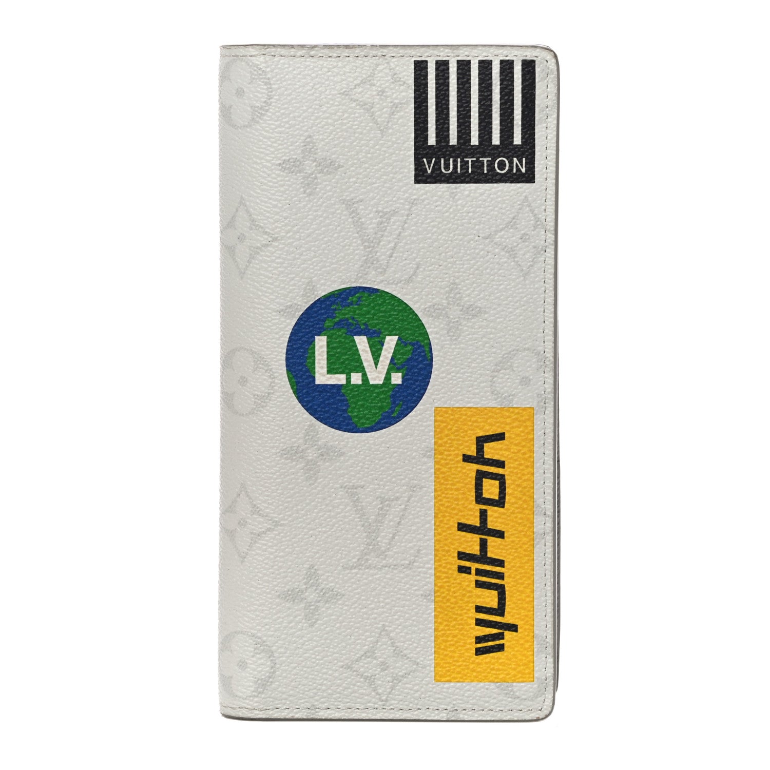 Louis Vuitton Monogram Stickers Brazza Wallet White 1 of 10