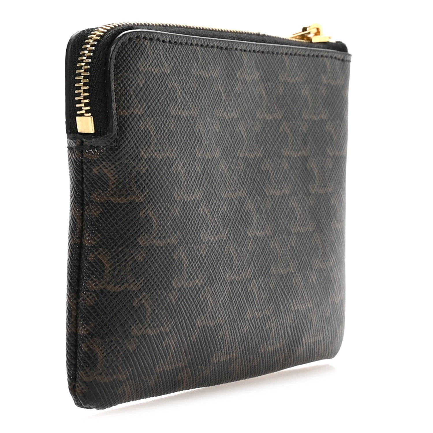Celine Triomphe Canvas Logo Coin and Card Pouch With Hook Black 3 of 8