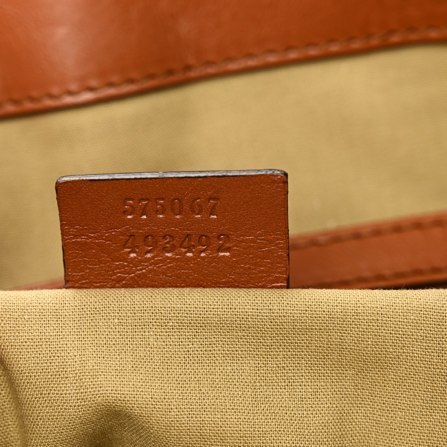 Vintage Canvas Calfskin Web Flat Tote Sand Light Cuir