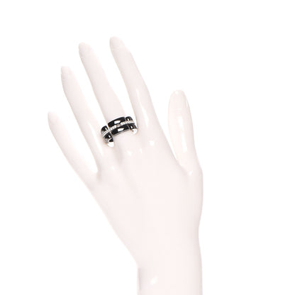 Chanel 18K White Gold Diamond Ceramic Medium Ultra Ring 57 8 Black 2 of 7