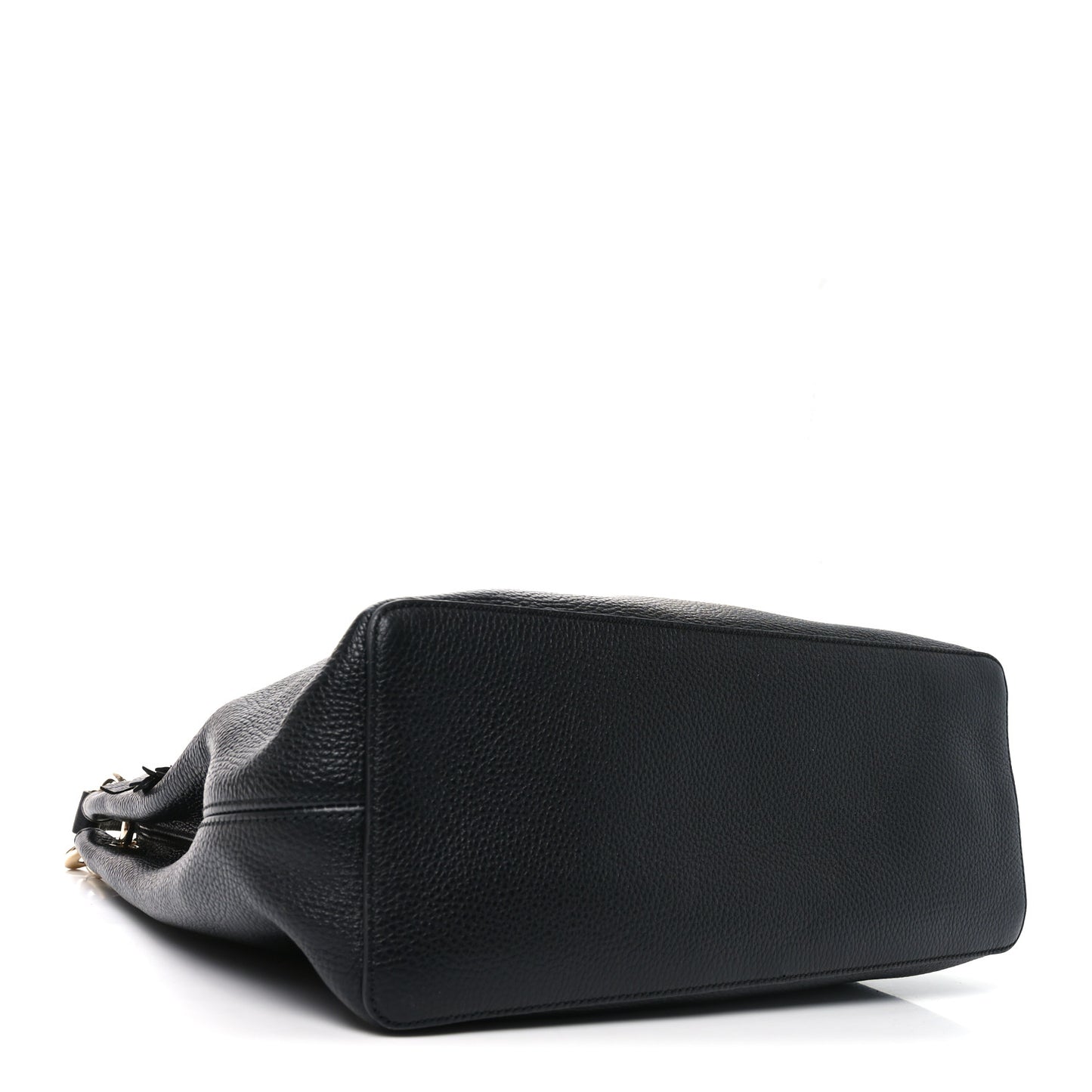 Pebbled Calfskin Large Soho Hobo Black