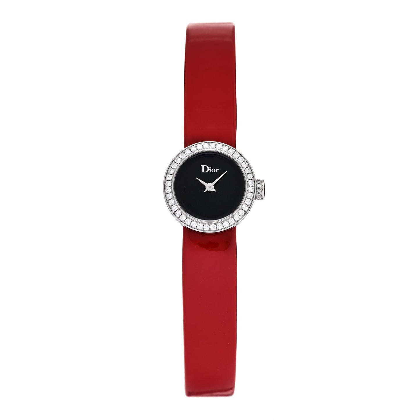 Stainless Steel Patent Diamond Bezel 19mm La D De Dior Quartz Watch Black
