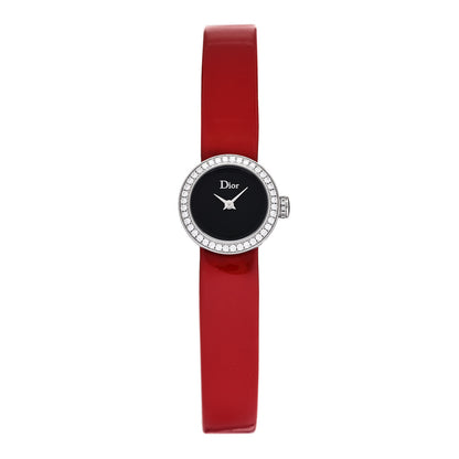 Christian Dior Stainless Steel Patent Diamond Bezel 19mm La D De Dior Quartz Watch Black 1 of 4