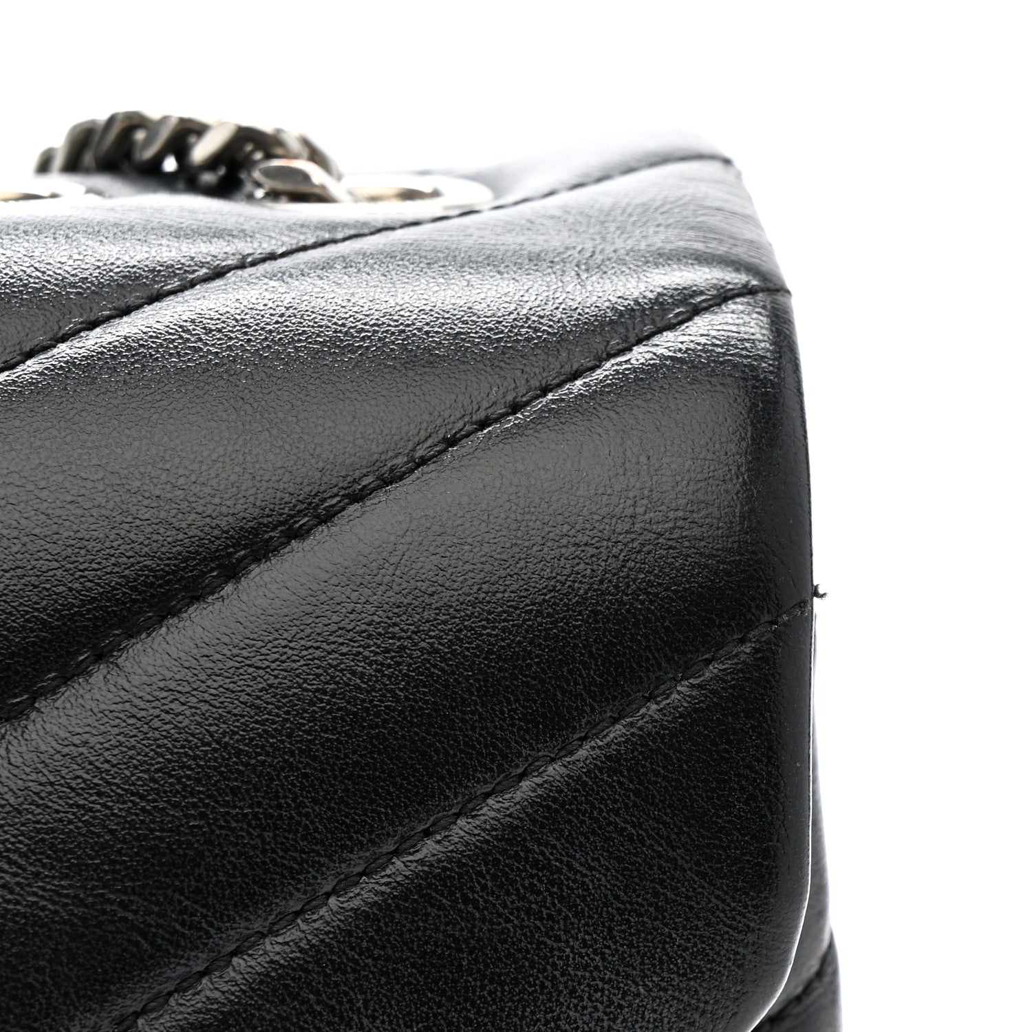 Saint Laurent Calfskin Y Quilted Monogram Medium Loulou Chain Satchel Black 13 of 17