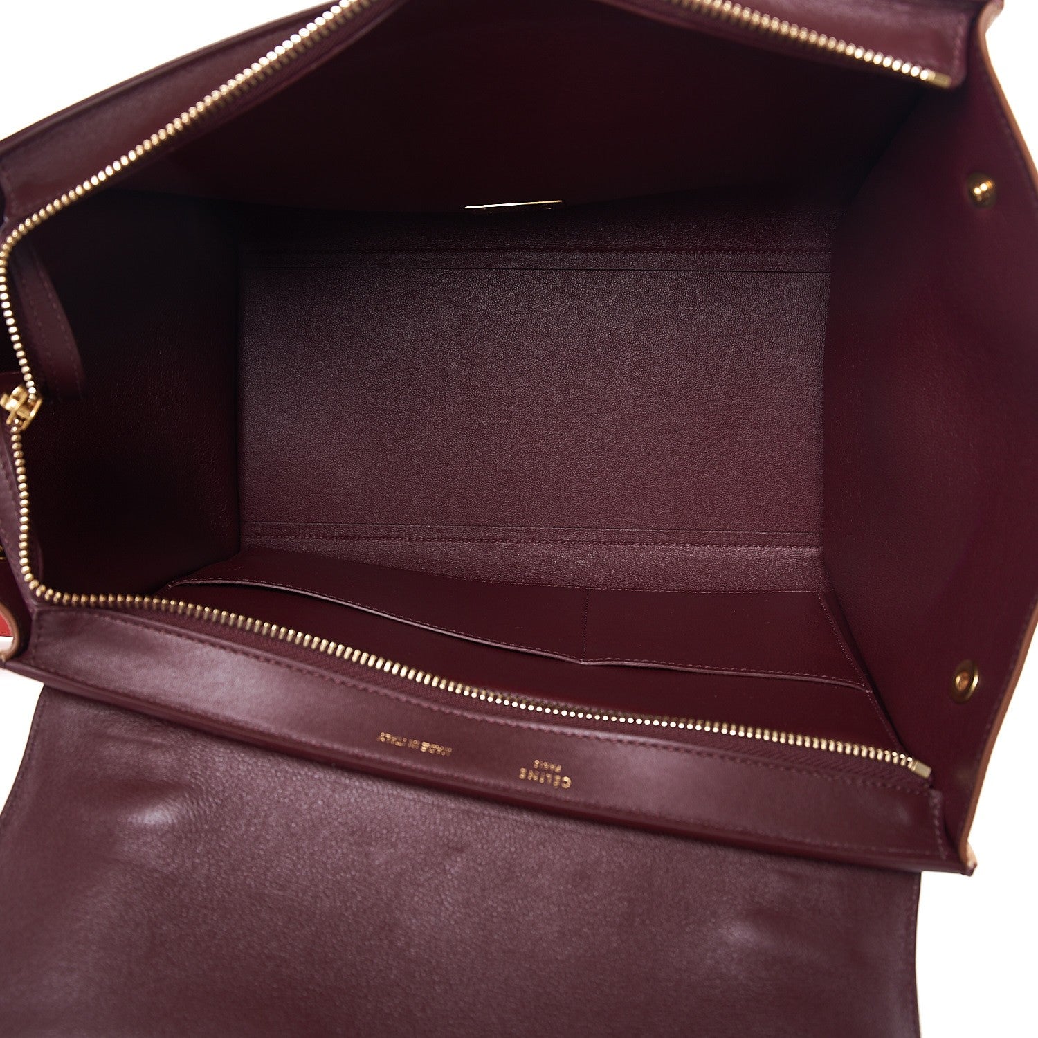 Celine Satin Baby Grained Calfskin Small Trapeze Carmin 6 of 10