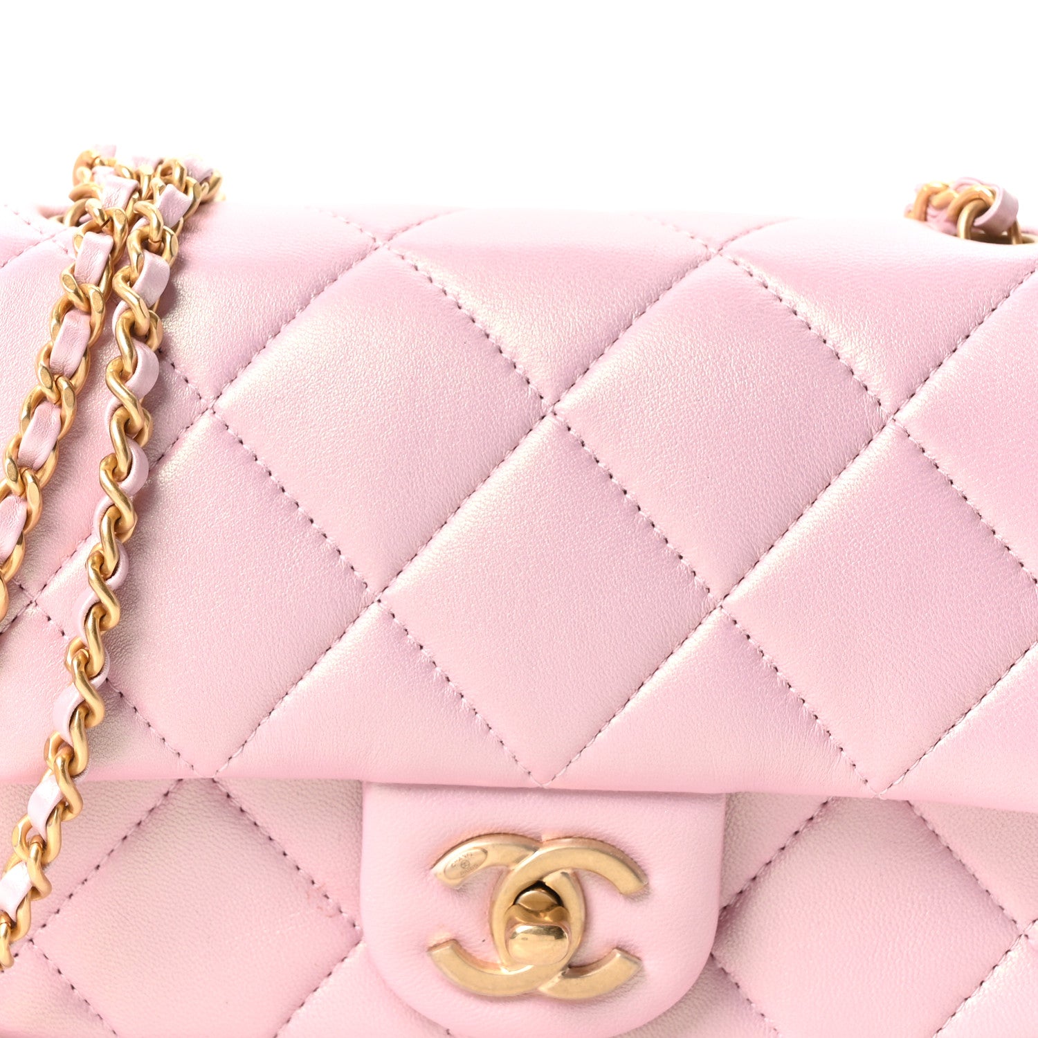 Chanel Pearly Lambskin Pearl Quilted Mini Flap Pink 8 of 10