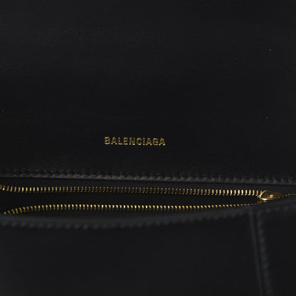 Balenciaga Shiny Box Calfskin Small Hourglass Top Handle Bag Black 8 of 9