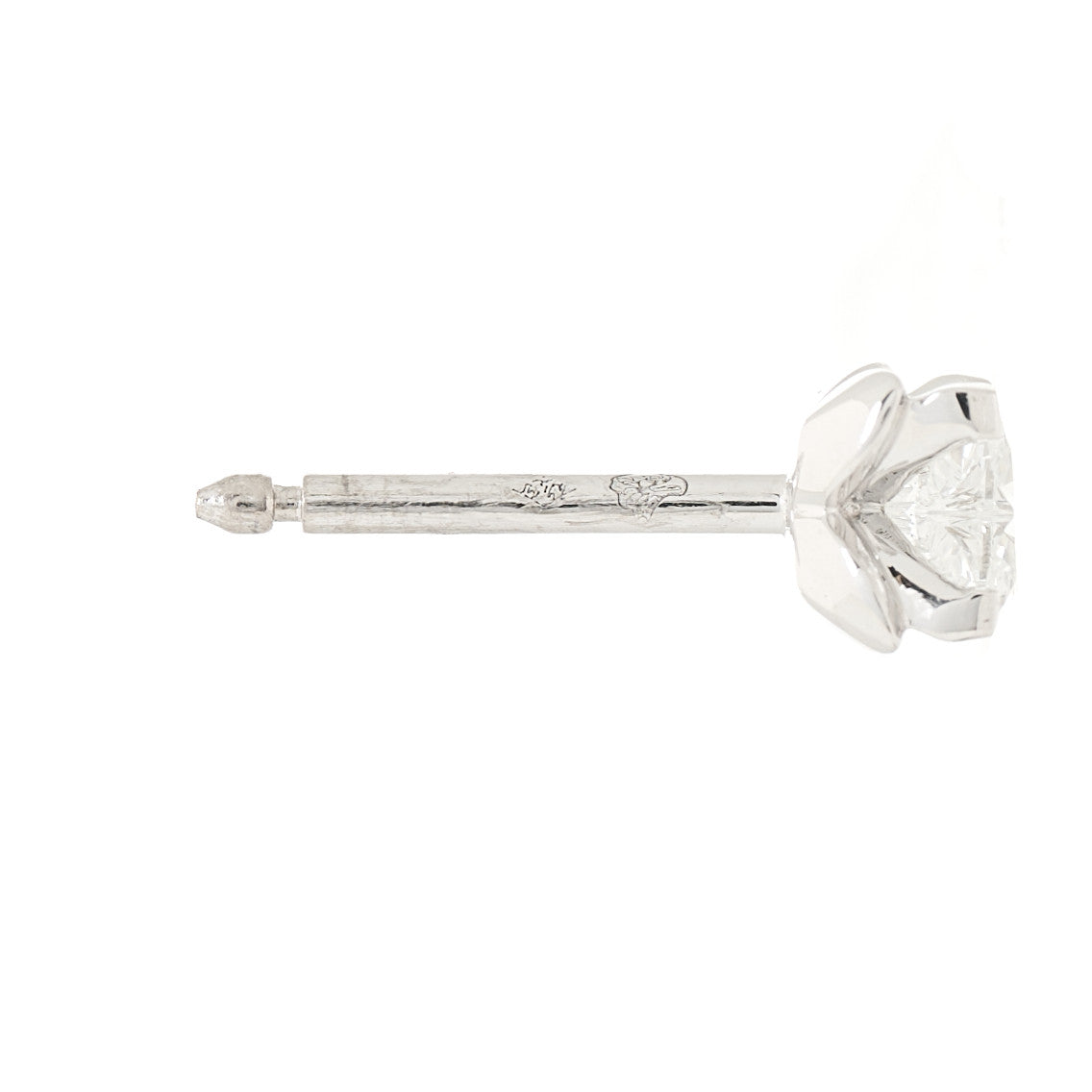 Louis Vuitton 18K White Gold Diamond .35ct LV Star Cut Single Stud Earring 4 of 5