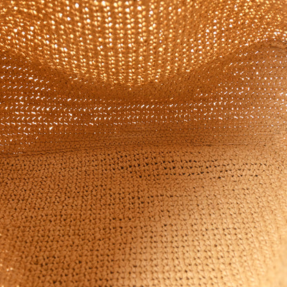 Prada Yarn Raffia Effect Crochet Embroidered Logo Tote Naturale 5 of 9