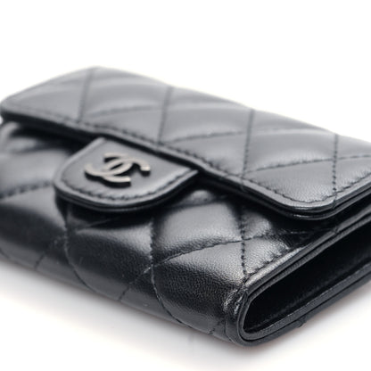 Chanel Lambskin Quilted Flap Card Holder Wallet So Black 10 of 11