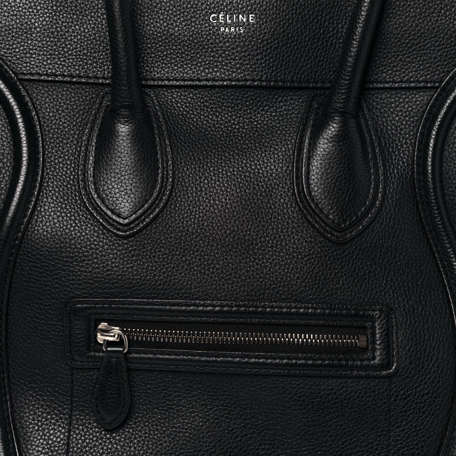 Celine Drummed Calfskin Mini Luggage Black 8 of 13