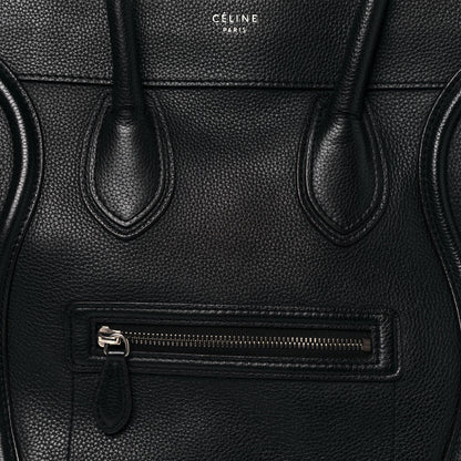 Celine Drummed Calfskin Mini Luggage Black 8 of 13