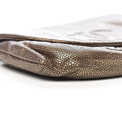 Chanel Metallic Caviar Half Moon Wallet On Chain WOC Bronze 10 of 13