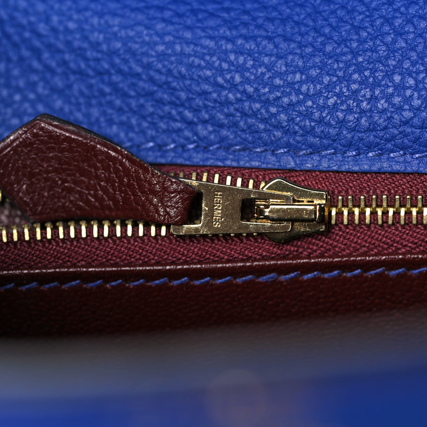 Togo Horseshoe Kelly Retourne 25 Bleu Electrique Bordeaux