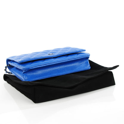 Chanel Caviar Quilted Wallet On Chain WOC Blue 4 of 8