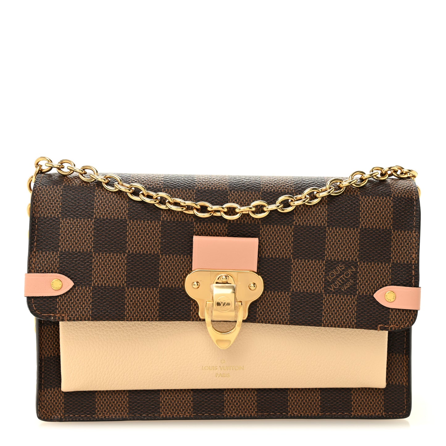 Damier Ebene Vavin Chain Wallet Creme