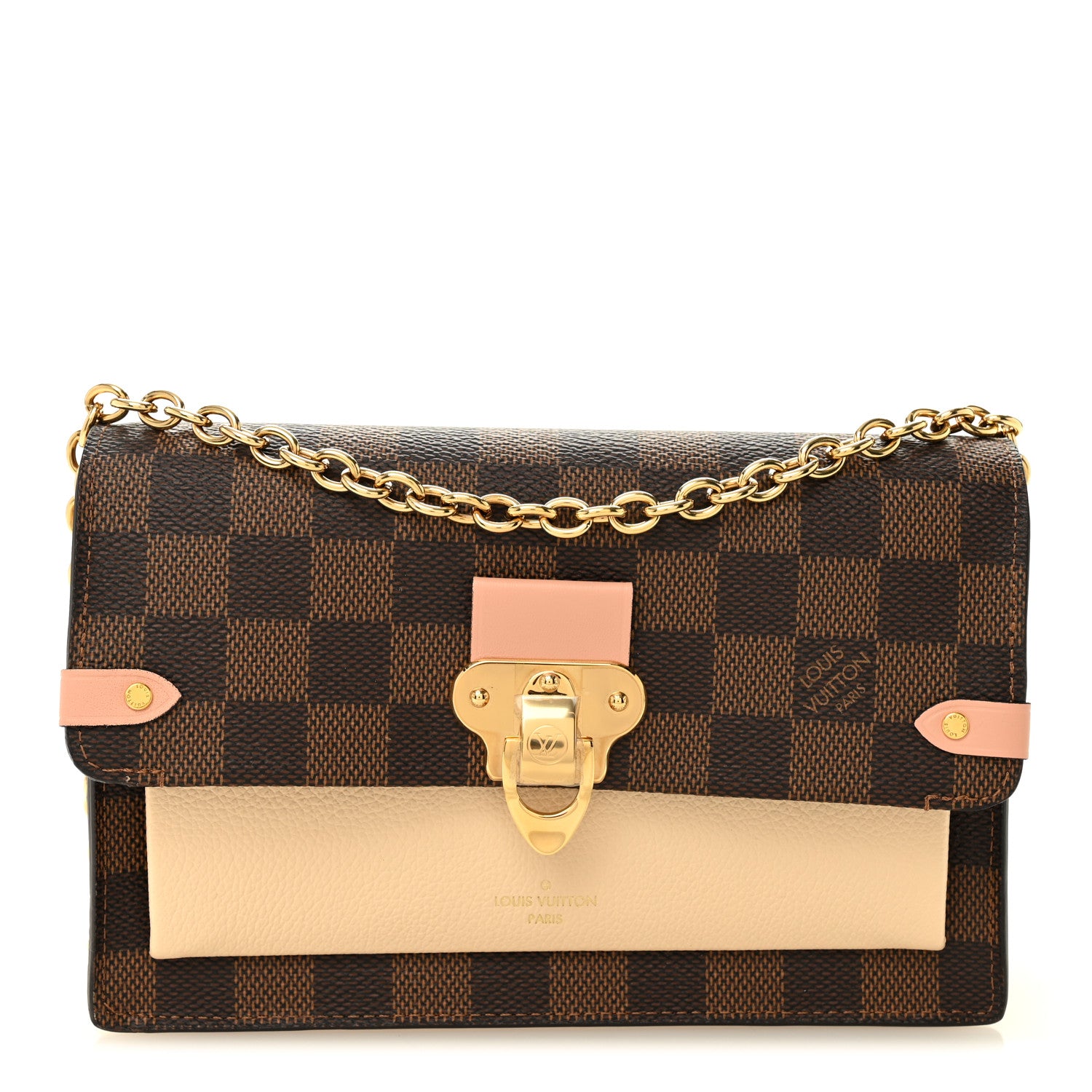 Louis Vuitton Damier Ebene Vavin Chain Wallet Creme 1 of 9