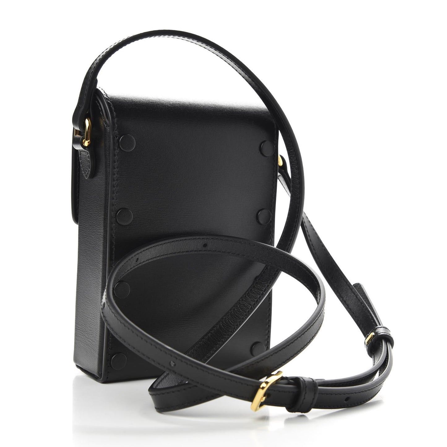 Boarded Plutone Calfskin Mini Horsebit 1955 Crossbody Bag Black