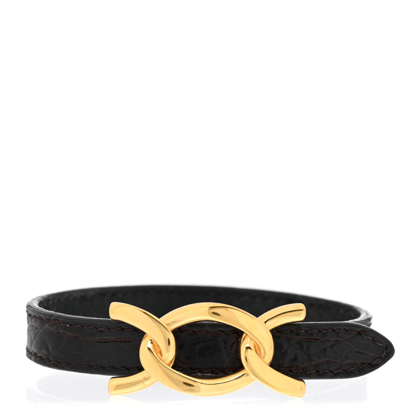 Leather Cocco Babilas Bracelet Black Gold