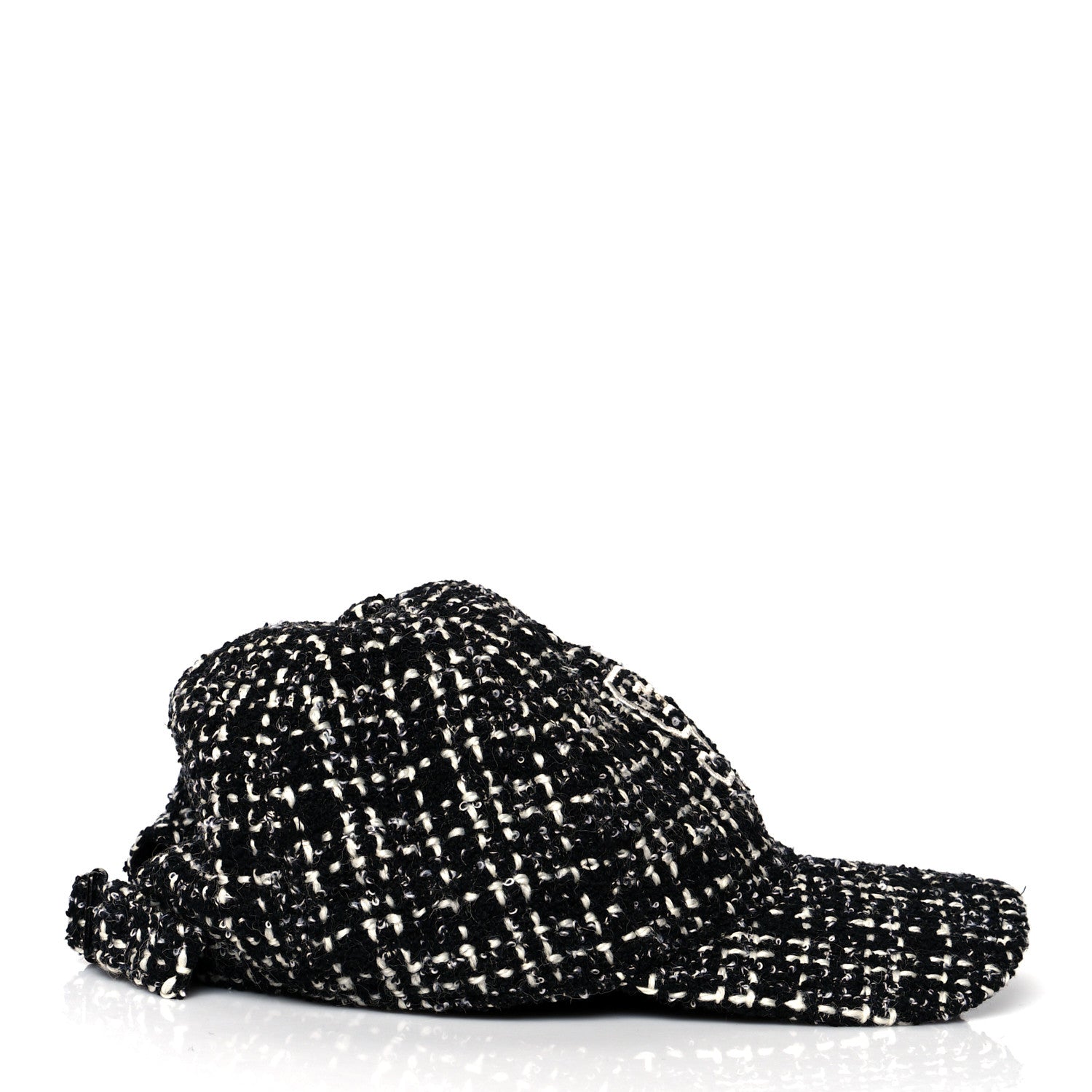 Saint Laurent Wool Tweed Embroidered Baseball Cap 57 Black 5 of 9