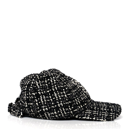 Saint Laurent Wool Tweed Embroidered Baseball Cap 57 Black 5 of 9