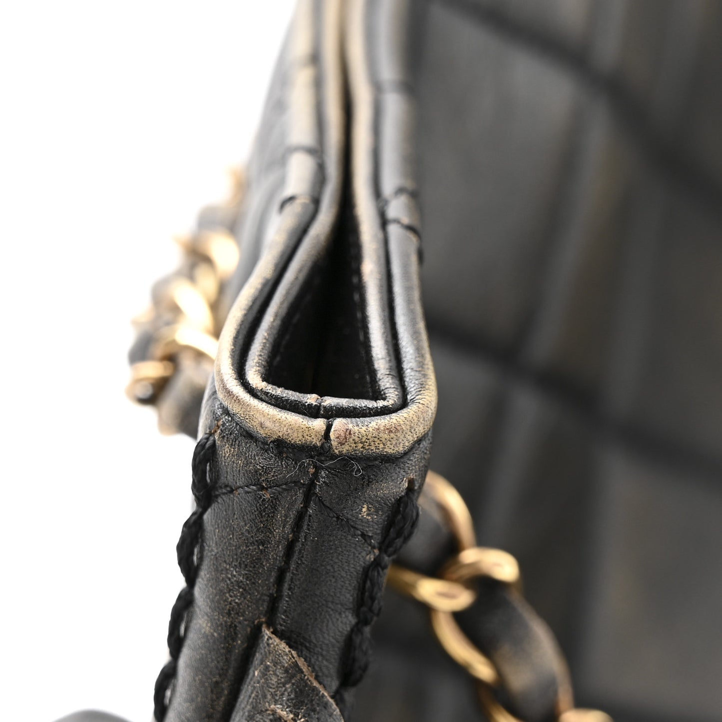 Calfskin Quilted Into The Fringe Hobo Black Gold