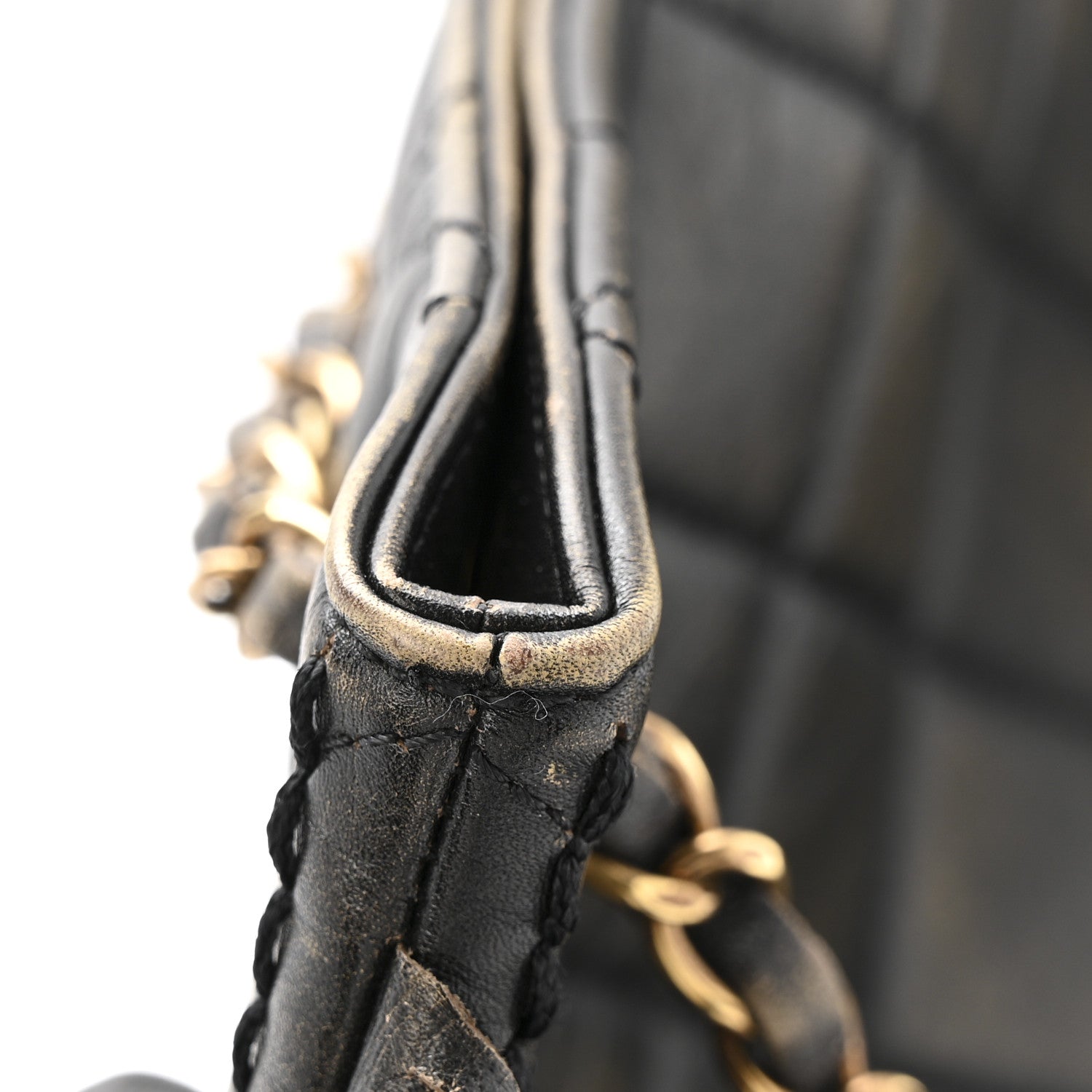 Chanel Calfskin Quilted Into The Fringe Hobo Black Gold 13 of 15
