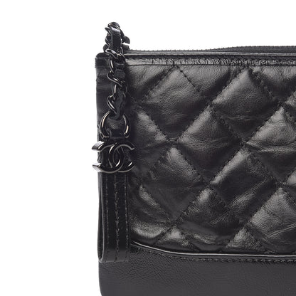 Chanel Aged Calfskin Quilted Small Gabrielle Pouch So Black 8 of 9
